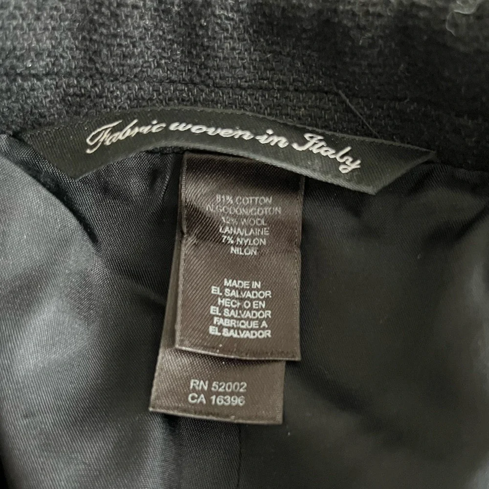 Claiborne Black Blazer Jacket Fabric Woven in Italy 40R